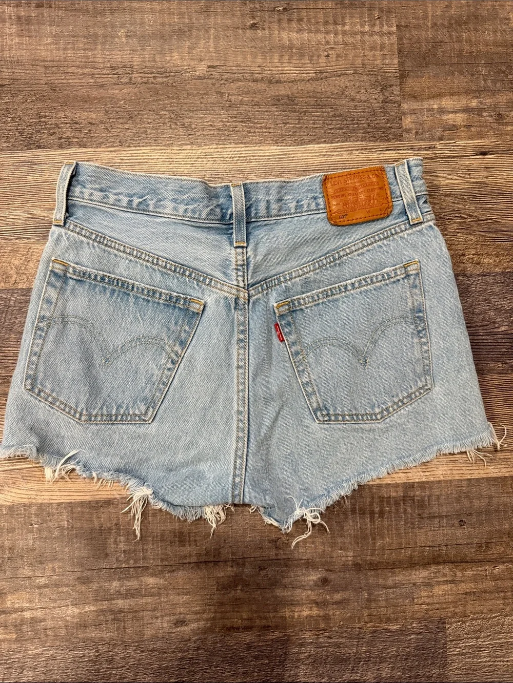Levi's Light Blue Distressed Denim Jean Shorts
